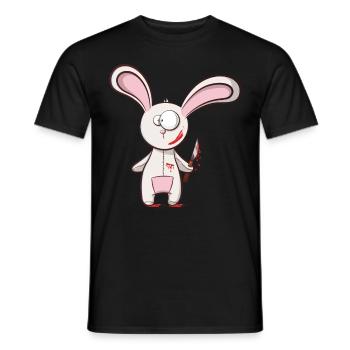 Lapin de dessin animé d'horreur - T-shirt homme - noir - Devant - AI Model Male 178 light (178cm)