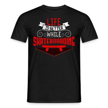 Skateboard cool Skateboarding - Männer T-Shirt - Schwarz - Vorne - AI Model Male 178 light (178cm)