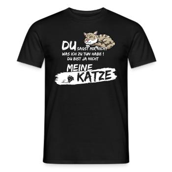 Chemise chat chat ronronnant chat miaou - T-shirt homme - noir - Devant - AI Model Male 178 light (178cm)