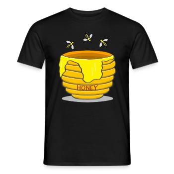 Pot de miel avec des abeilles - T-shirt homme - noir - Devant - AI Model Male 178 light (178cm)
