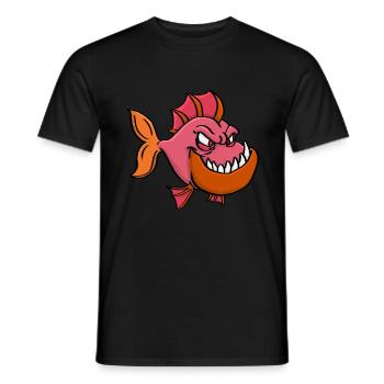 Piranha prédateur - T-shirt homme - noir - Devant - AI Model Male 178 light (178cm)