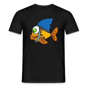 Schlauer Goldfisch Mit Haiflosse - Männer T-Shirt - Schwarz - Vorne - AI Model Male 178 light (178cm)
