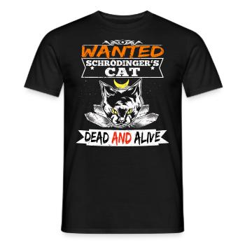 Schrödinger's Cat Dead Alive Science T-Shirt - Men's T-Shirt - black - Front - AI Model Male 178 light (178cm)