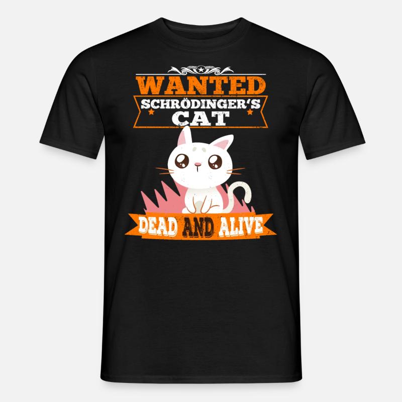 Le chat de Schrödinger chat mignon physique quantique - T-shirt homme - noir