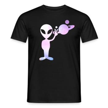 Alien Peace Universum - Männer T-Shirt - Schwarz - Vorne - AI Model Male 178 light (178cm)