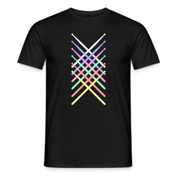 Pauke Schlagzeug Retro - Männer T-Shirt - Schwarz - Vorne - AI Model Male 178 light (178cm)