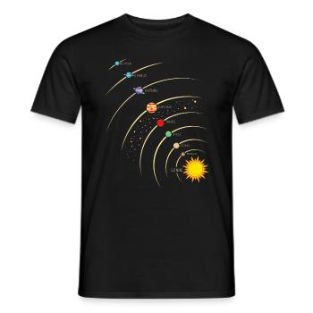 Planeten in unserem Sonnensystem. Erde,Sonne, Mars - Männer T-Shirt - Schwarz - Vorne - AI Model Male 178 light (178cm)