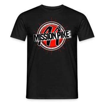 Pike fishing logo - Men's T-Shirt - black - Front - AI Model Male 178 light (178cm)