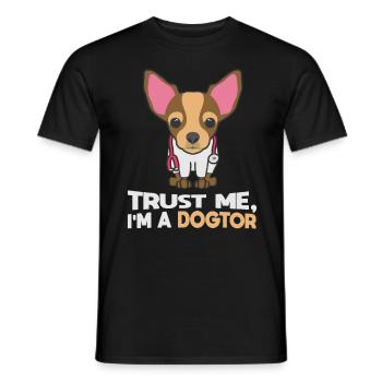 Trust Me I'm A Dogtor Hund Zwergpinscher - Männer T-Shirt - Schwarz - Vorne - AI Model Male 178 light (178cm)