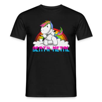 Death Metal Licorne Arc-en-ciel - T-shirt homme - noir - Devant - AI Model Male 178 light (178cm)