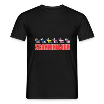 Scandinavia moose flags - Men's T-Shirt - black - Front - AI Model Male 178 light (178cm)