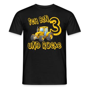 ich bin 3 und rocke mit Traktor,3. Geburtstag Kids - Männer T-Shirt - Schwarz - Vorne - AI Model Male 178 light (178cm)