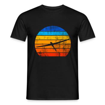 Gliding glider sunset - Men's T-Shirt - black - Front - AI Model Male 178 light (178cm)