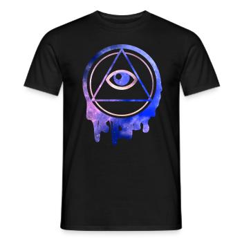All Seeing Eye Illuminati stars - Men's T-Shirt - black - Front - AI Model Male 178 light (178cm)