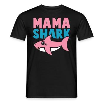 Shark - Schirt Shark Mama Gift Idea - Men's T-Shirt - black - Front - AI Model Male 178 light (178cm)