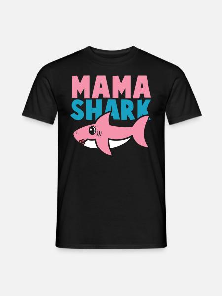 Haifisch - Schirt Shark Mama Geschenkidee - Männer T-Shirt - Schwarz
