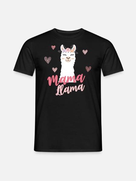 Mama Lama - Männer T-Shirt - Schwarz