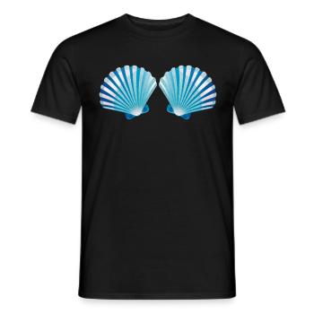Costume de soutien-gorge de coquille de mer de sirène - T-shirt homme - noir - Devant - AI Model Male 178 light (178cm)