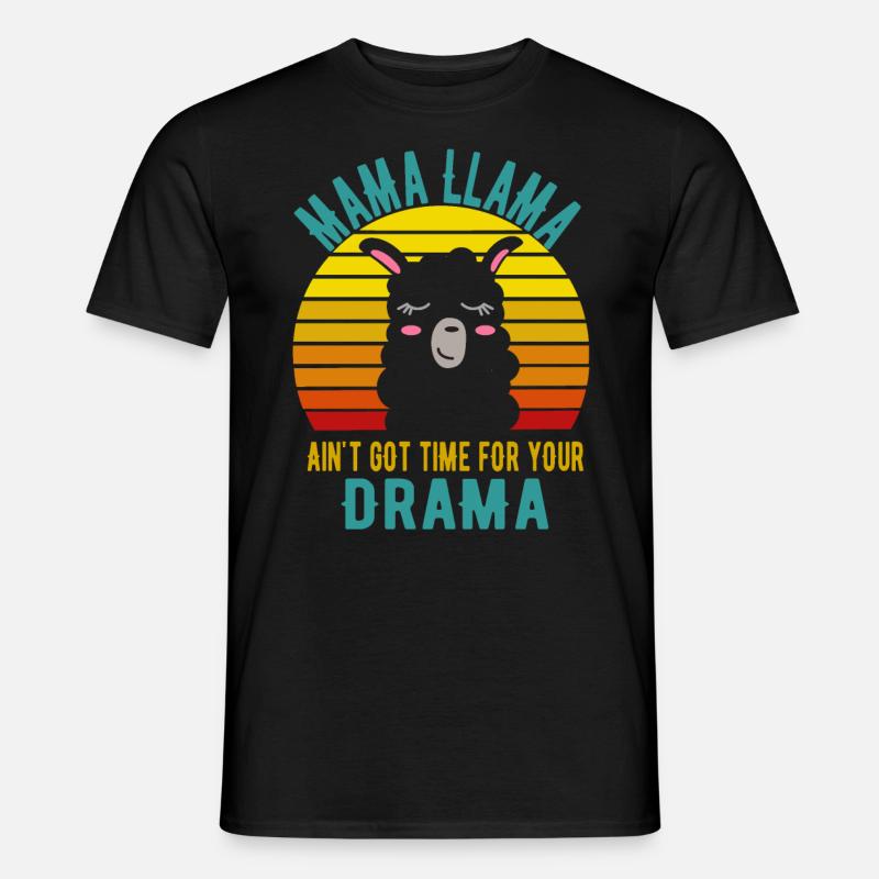 Mama Lama - Männer T-Shirt - Schwarz