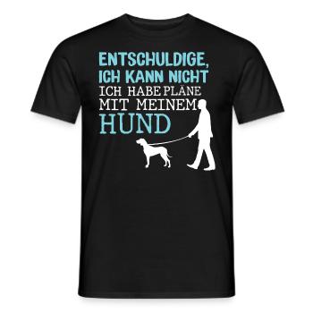 Hunde – Shirt Hundepapa Hundeglück Pfote Geschenk - Männer T-Shirt - Schwarz - Vorne - AI Model Male 178 light (178cm)