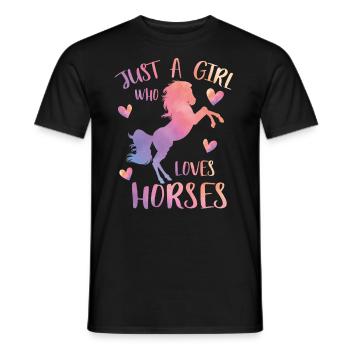 Nur ein Mädchen, das Pferde liebt - Männer T-Shirt - Schwarz - Vorne - AI Model Male 178 light (178cm)