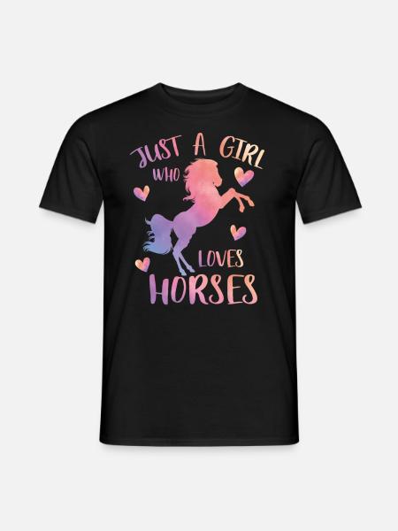 Juste une fille qui aime les chevaux - T-shirt homme - noir