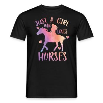 Just a girl who loves horses - Men's T-Shirt - black - Front - AI Model Male 178 light (178cm)