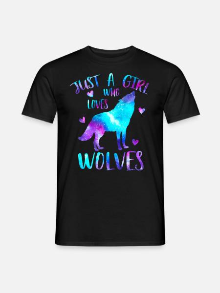 Just a girl who loves wolves Galaxy - Men's T-Shirt - black