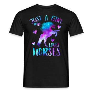 Nur ein Mädchen, das Pferde liebt - Männer T-Shirt - Schwarz - Vorne - AI Model Male 178 light (178cm)