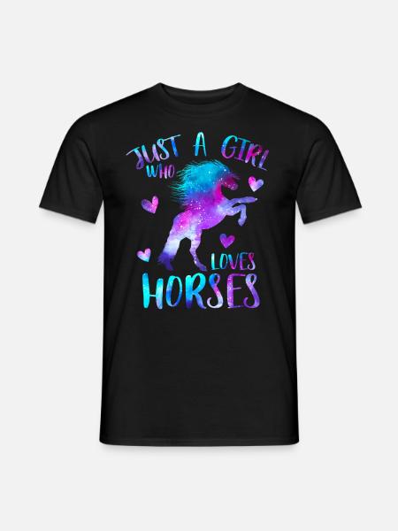 Just a girl who loves horses - Men's T-Shirt - black