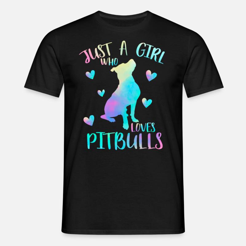 Nur ein Mädchen, das Pitbulls liebt - Pitbull - Männer T-Shirt - Schwarz