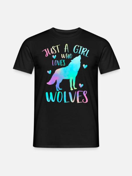 Just a girl who loves wolves - Wolf - Men's T-Shirt - black