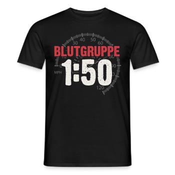 Groupe sanguin 1h50 Cyclomoteur à essence DDR Ostalgie Simson - T-shirt homme - noir - Devant - AI Model Male 178 light (178cm)