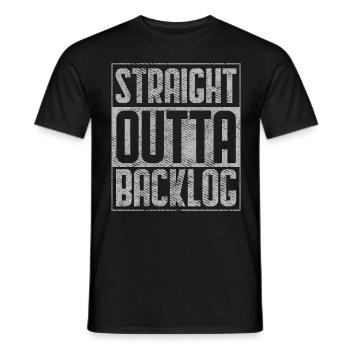 Straight Outta Backlog Software Coding Geek - Men's T-Shirt - black - Front - AI Model Male 178 light (178cm)