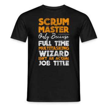 Scrum Master Developer Git Touch Container Docker - Men's T-Shirt - black - Front - AI Model Male 178 light (178cm)