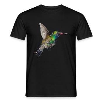 Colibri Polygone Art Géométrique Nature - T-shirt homme - noir - Devant - AI Model Male 178 light (178cm)