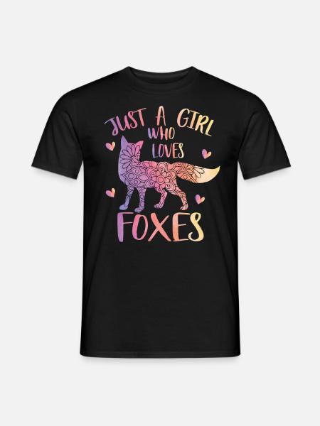 Nur ein Mädchen, das Füchse liebt - Männer T-Shirt - Schwarz