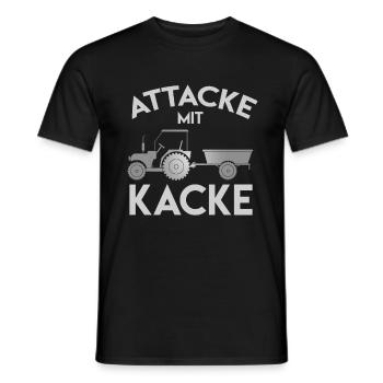 Attacke Mit Kacke Gülle Zugmaschine Spruch - Männer T-Shirt - Schwarz - Vorne - AI Model Male 178 light (178cm)