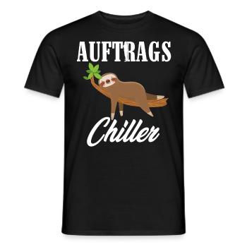 Funny sloth, job shiller, hang out - Men's T-Shirt - black - Front - AI Model Male 178 light (178cm)