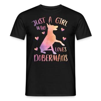 Dobermann Love - Men's T-Shirt - black - Front - AI Model Male 178 light (178cm)
