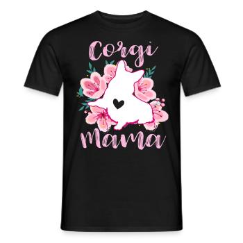 Corgi Mama - Männer T-Shirt - Schwarz - Vorne - AI Model Male 178 light (178cm)
