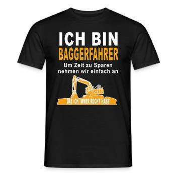 Ich bin Baggerfahrer Lustiger Spruch Gechenkidee - Männer T-Shirt - Schwarz - Vorne - AI Model Male 178 light (178cm)