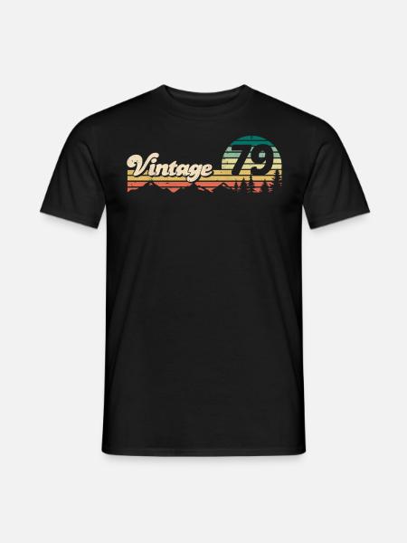 Vintage 1979 40th birthday gift retro bday - Men's T-Shirt - black