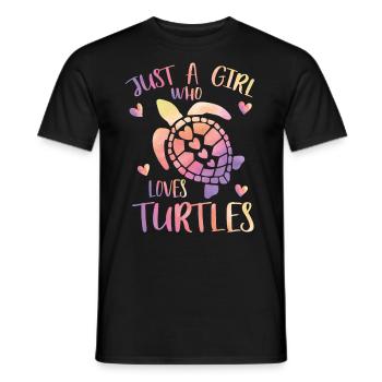 just a girl who loves turtles - Men's T-Shirt - black - Front - AI Model Male 178 light (178cm)