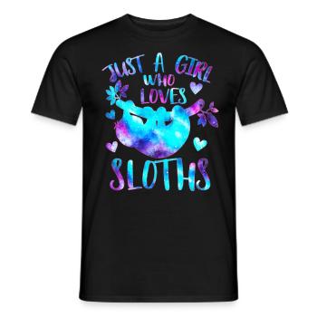 Nur ein Mädchen, das Faultiere liebt - Männer T-Shirt - Schwarz - Vorne - AI Model Male 178 light (178cm)
