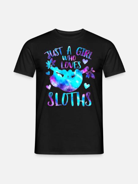 Just a girl who loves Sloths - Men's T-Shirt - black