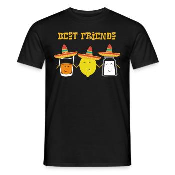 Tequila Best friends, Sombrero Lemon Salt Party - T-shirt homme - noir - Devant - AI Model Male 178 light (178cm)