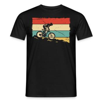 MTB downhill, mountain bike cyclist, outdoor sports - Men's T-Shirt - black - Front - AI Model Male 178 light (178cm)