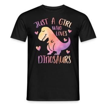 Nur ein Mädchen, das Dinosaurier liebt - Männer T-Shirt - Schwarz - Vorne - AI Model Male 178 light (178cm)