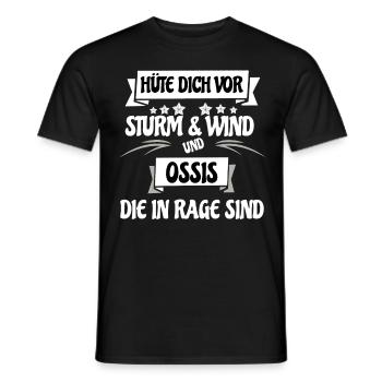 Ossis die in Rage sind, Ostdeutsch Spruch Sachse - Männer T-Shirt - Schwarz - Vorne - AI Model Male 178 light (178cm)